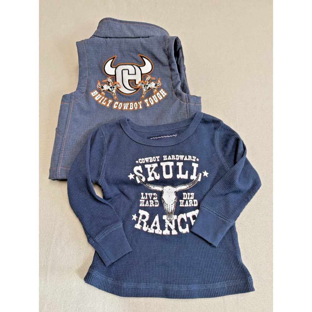 Cowboy Hardware Vest and Thermal Top 12M Blue Rodeo Team Roping Ranch Farm